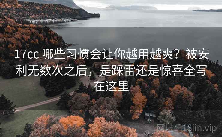 17cc 哪些习惯会让你越用越爽？被安利无数次之后，是踩雷还是惊喜全写在这里